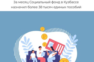 За месяц Социальный фонд в Кузбассе назначил более 38 тысяч единых пособий